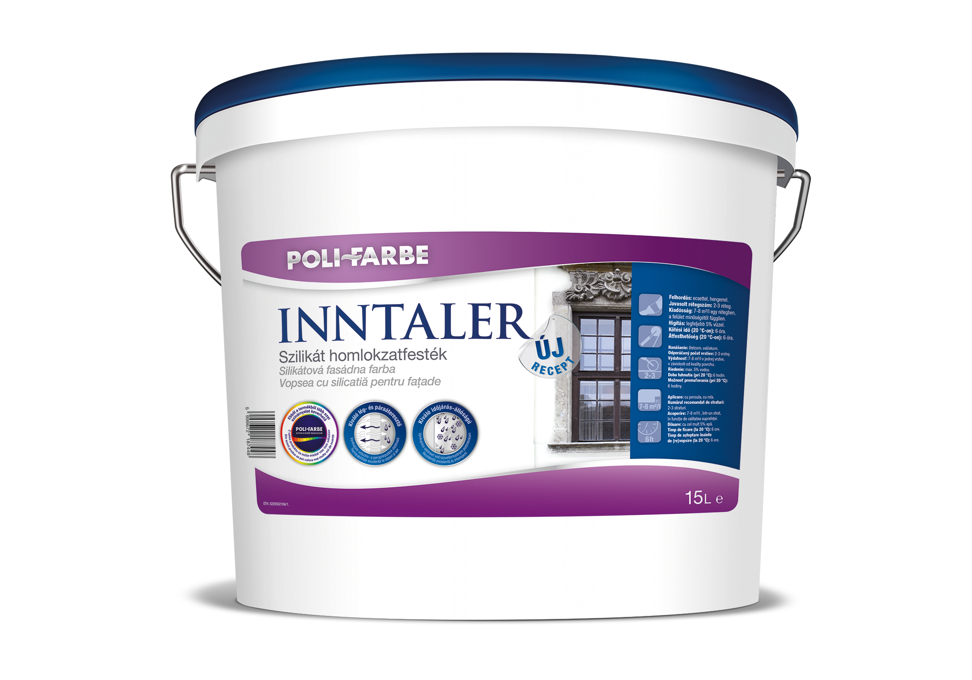 POLI-FARBE INNTALER SZILIKÁT HOMLOKZATFESTÉK - ÚJ RECEPTÚRA