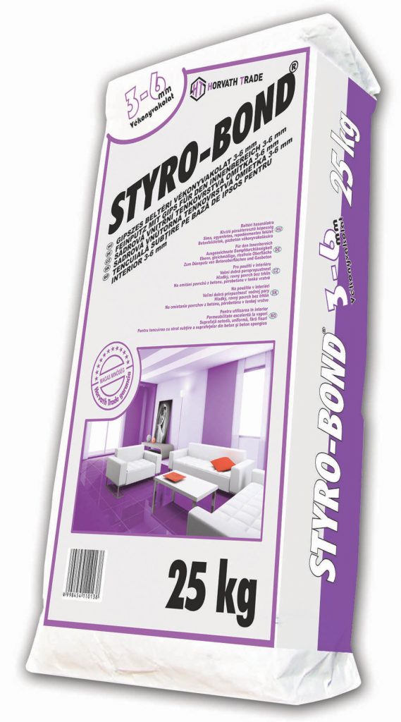 STYRO-BOND Gipszes beltéri vakolat 3-6 mm vastagságig