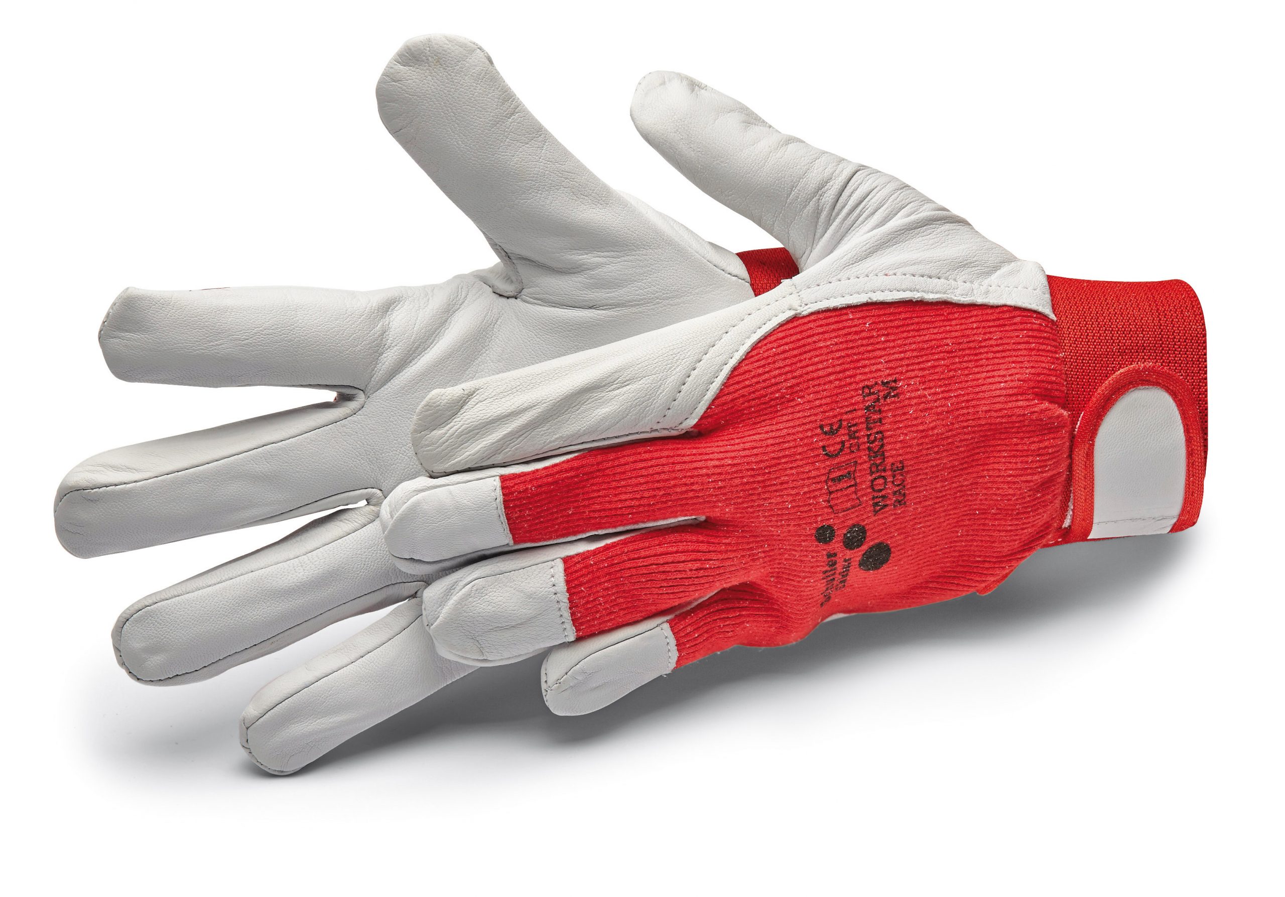 Workstar Race M/8" kesztyű, sima kecskebőr, tépőzáras csuklórész, CAT1