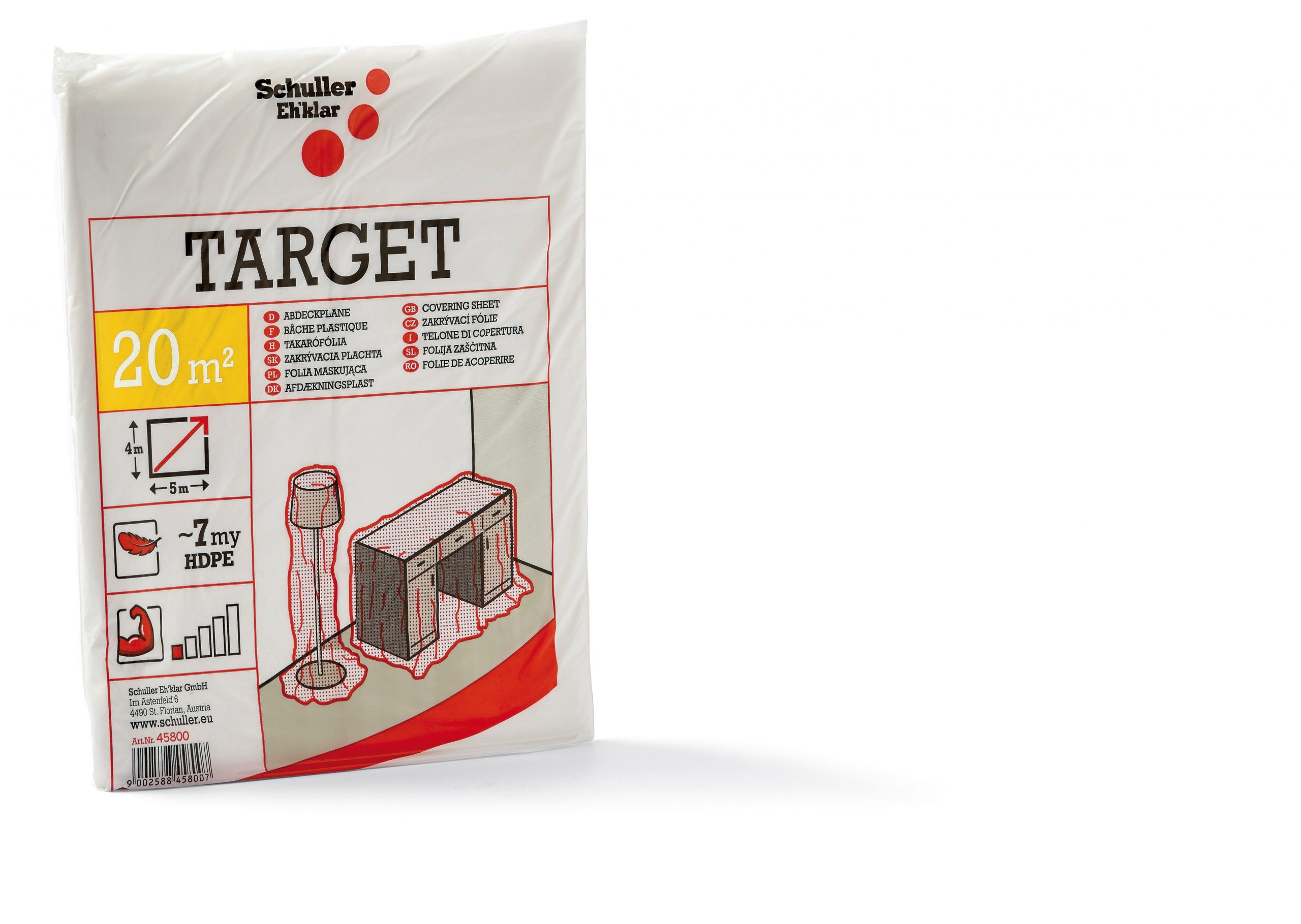 Target S7 4x5m takarófólia, HDPE, átlátszó