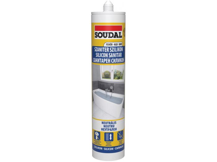 Soudal Neutrális Szaniter Szilikon /fehér-színtelen/