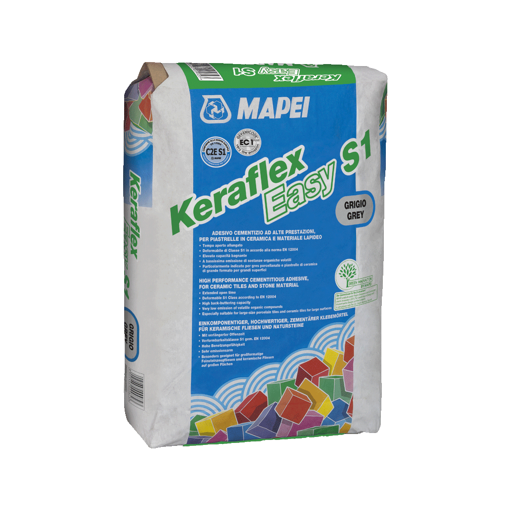 Mapei Keraflex Easy S1 - fokozott terhelhetőségű, könnyen felhordható, rugalmas, cementkötésű ragasztóhabarcs - 25 kg