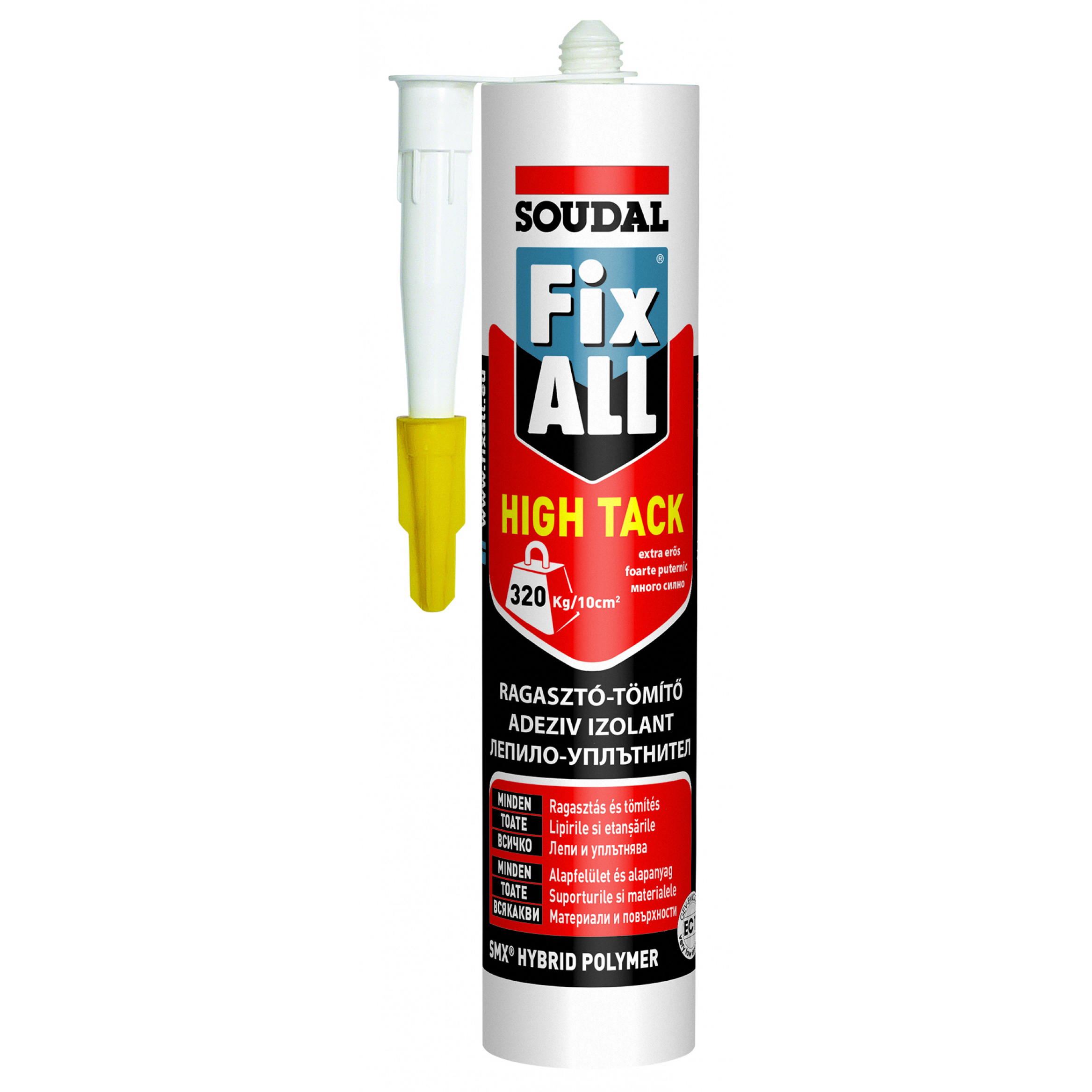 Soudal Fix ALL High Tack - kötés után rugalmas, rendkívül magas kezdeti tapadású ragasztó-tömítő - 290 ml
