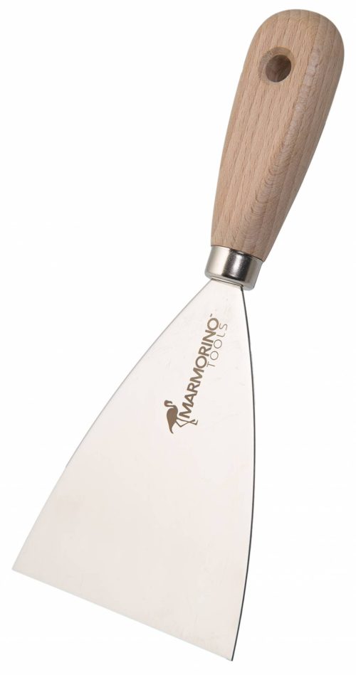 STAINLESS STEEL SPATULA – WOOD HANDLE FOR PLASTER mm.60
