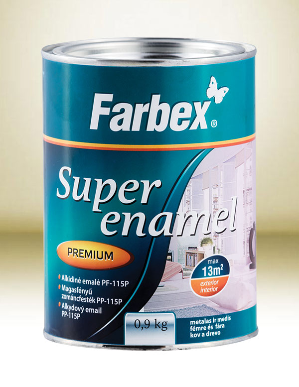 Farbex “SUPER ENAMEL PP-115” Magasfényű zománcfesték fémre, fára